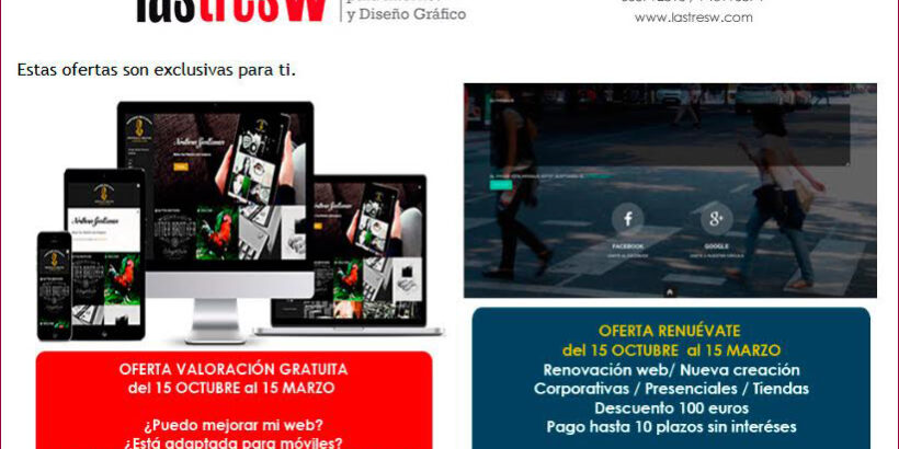 Oferta octubre lastresw, oferta asociadas, networking, ventajas, solo socias, oferta, empresaria, emprendedora, diseño web,