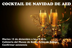 Invitación cocktail de navidad, invitación, asociadas, brindis navideño, celebración, museo de Bellas artes de bilbao